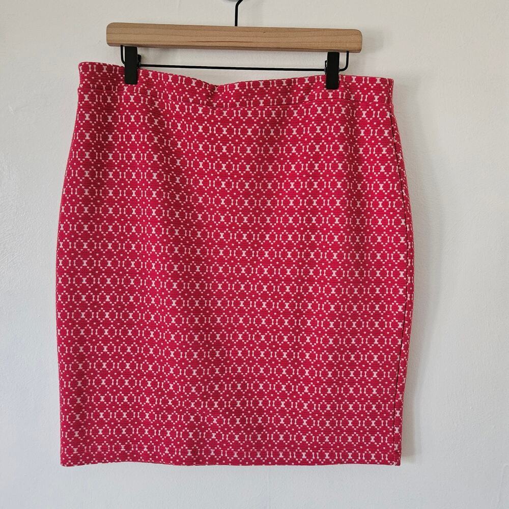 Leota‎ Briar Bellissimo Jacquard Textured Stretch Pencil Skirt XXL Pink